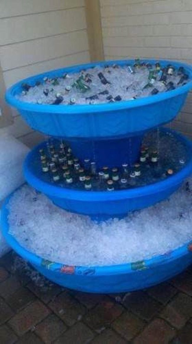 Stacked Blue Pool Cooler