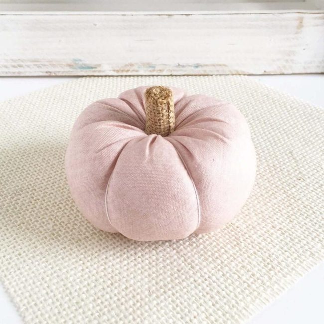 Cream Burlap Pumpkin Decoration