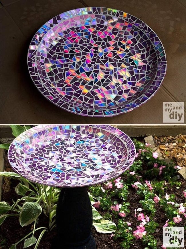 Mosaic Birdbath, Colorful Garden Jewel