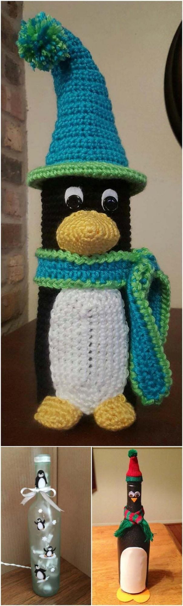 Penguin Bottle Knit Warmers