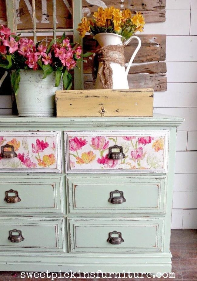 Floral Napkin Furniture Transformation