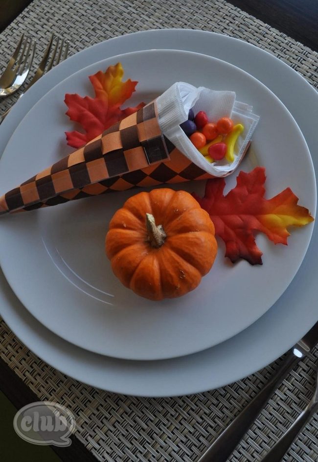 Orange Pumpkins White Plates