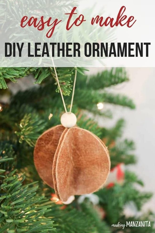 Brown Leather Sphere Ornaments