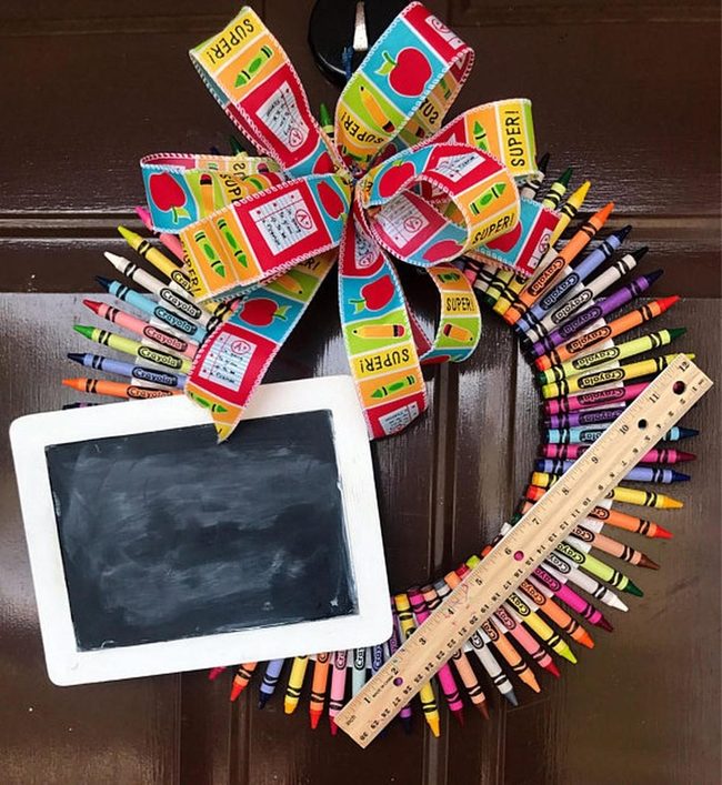 Crayon Circle School Wreath