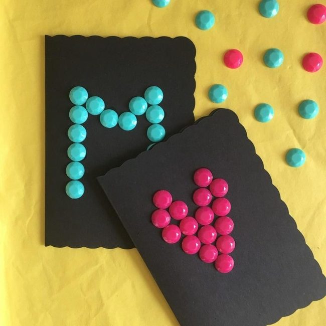 Colorful Candies On Black Cardstock