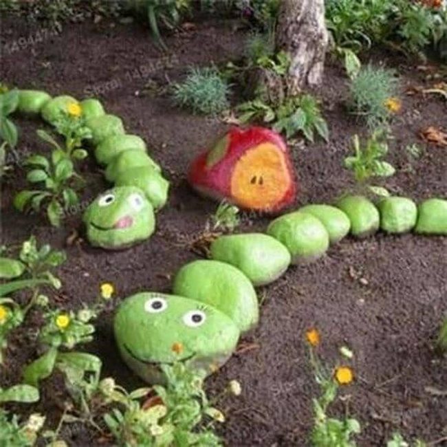 Green Stone Garden Serpent