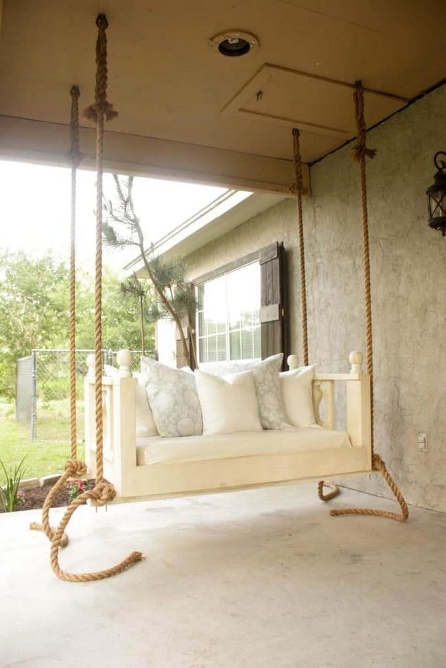 Rope-Slung Wood Swing