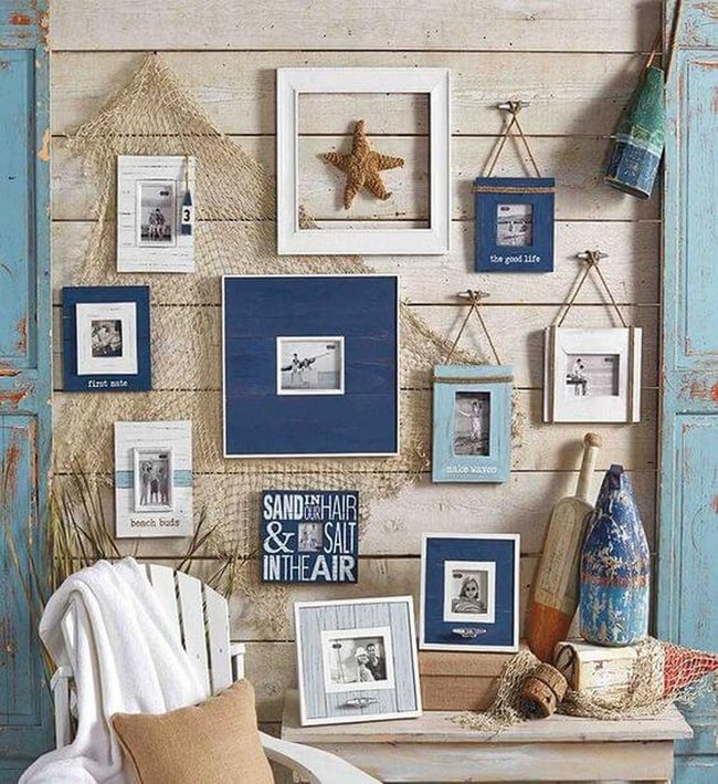 Driftwood, Starfish, Ocean Blue