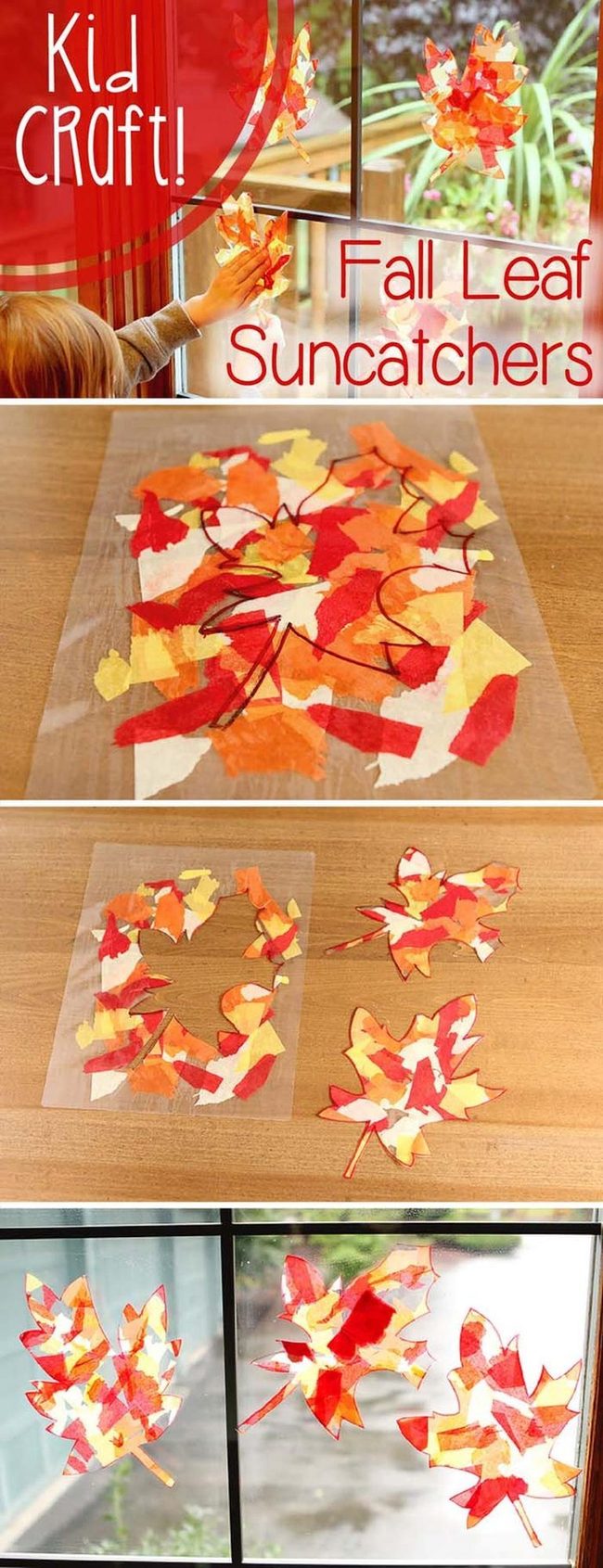 Autumn Tissue Paper Suncatchers