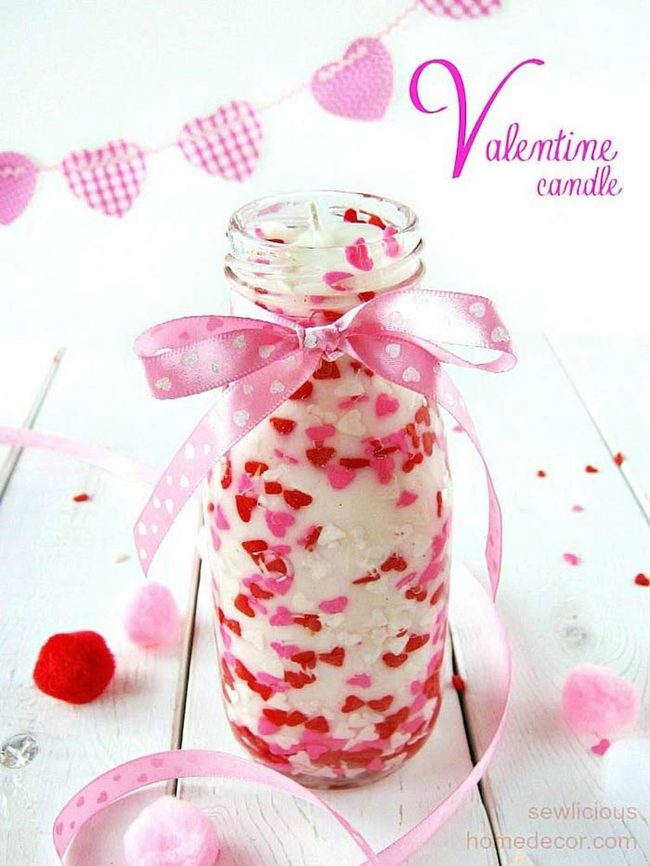 Red Hearts In White Wax