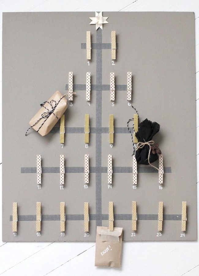 Gray Board Tree With Clothespin Details
