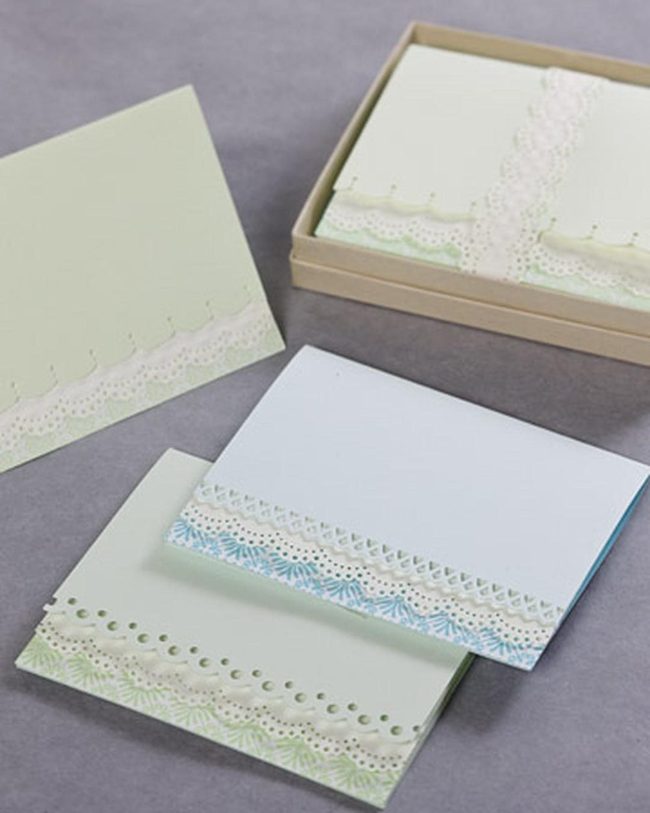Pastel Lace-Edge Stationery