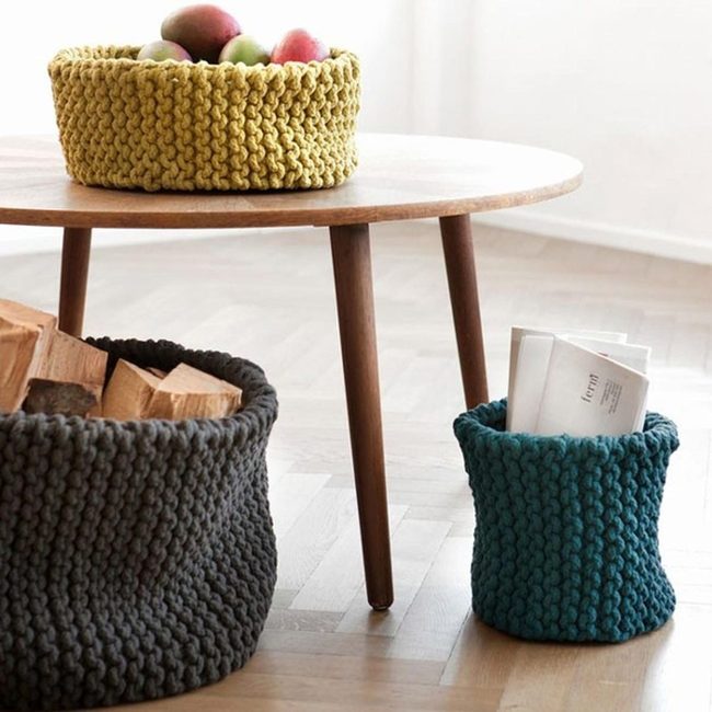 Yellow Knit Baskets Steal The Show