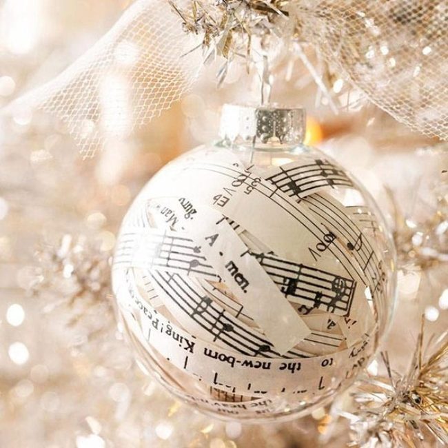 Glittery Silver Music Sphere