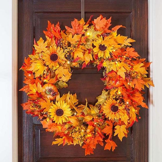 Yellow Sunflower Autumn Wreath