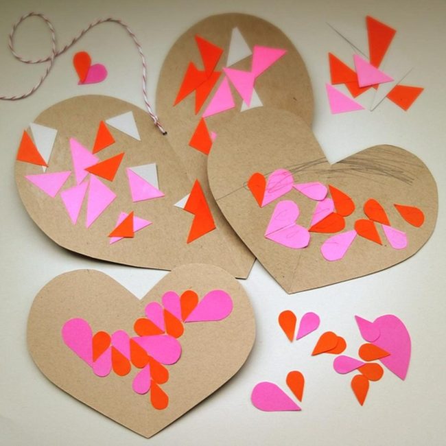 Pink Paper Hearts With Cutouts