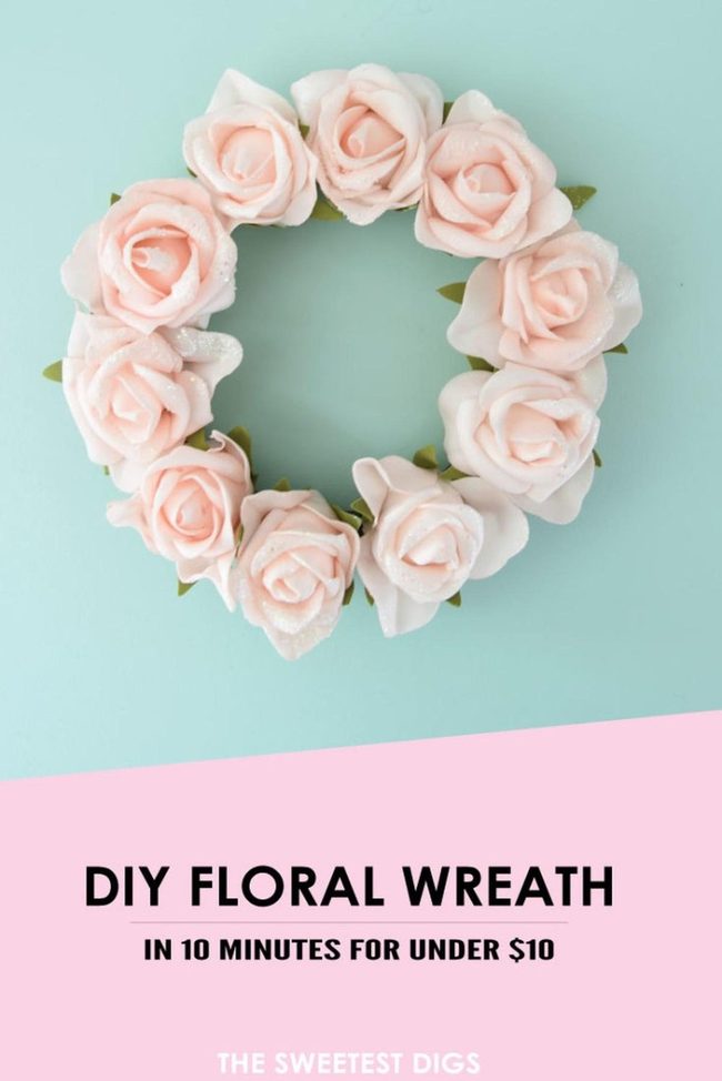 Pink Rose Wreaths, Blue Backdrop