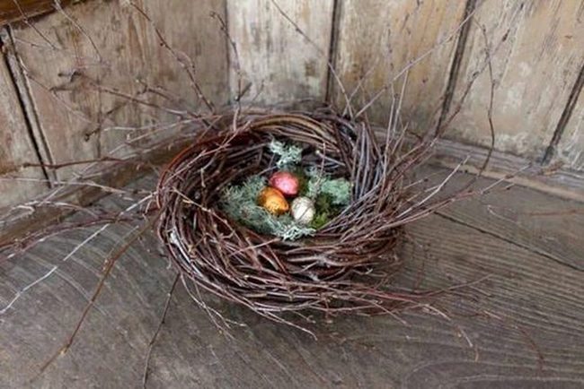 Twig Nests With Foil Eggs