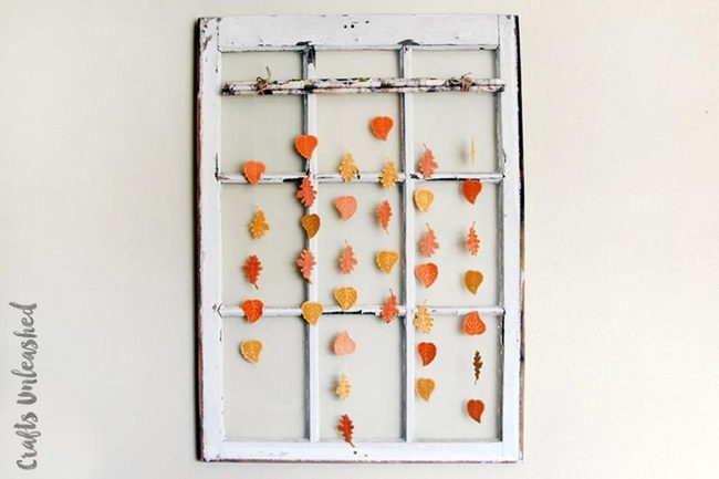 Floating Autumn Leaves Window Frames