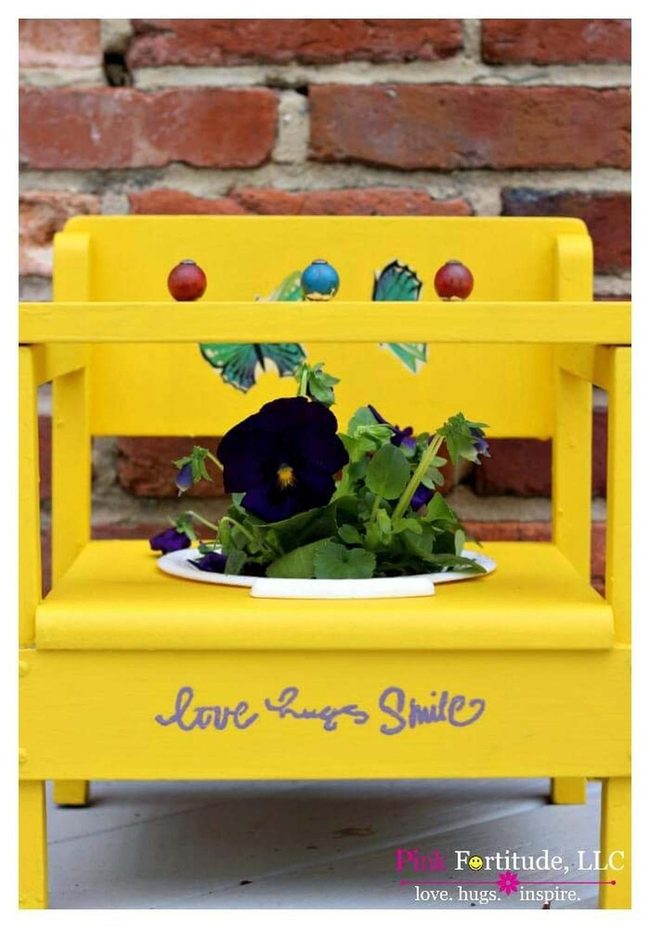 Painted Potty With Blooming Flowers