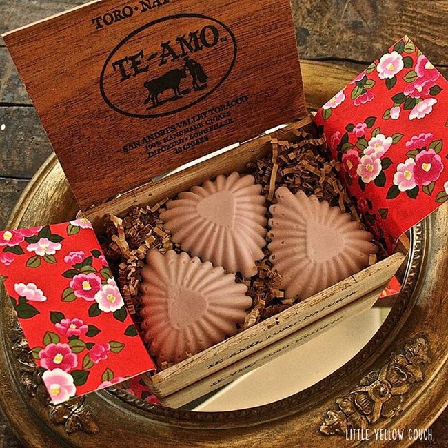Wooden Boxes With Pink Flowers Chocolate