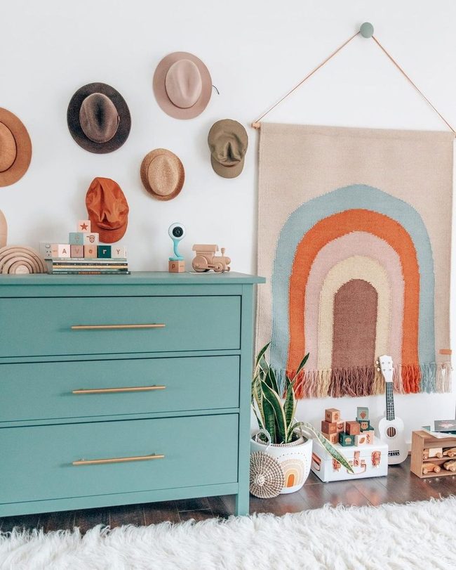 Green Dresser Gold Hardware