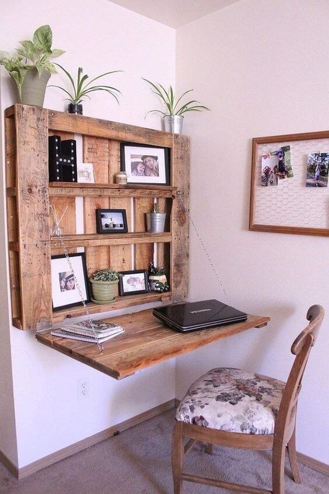 Wooden Wall Desk, Space Saver