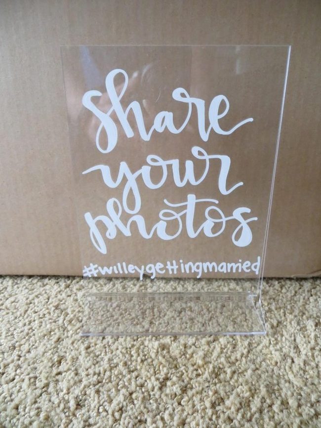 Clear Acrylic Hashtag Sign