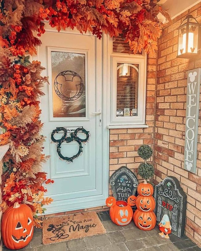 Mickey Mouse Autumn Farmhouse Porch