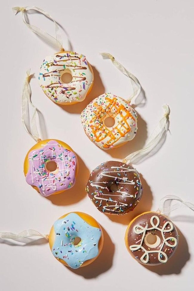 Frosted Donut Ornaments With Sprinkles