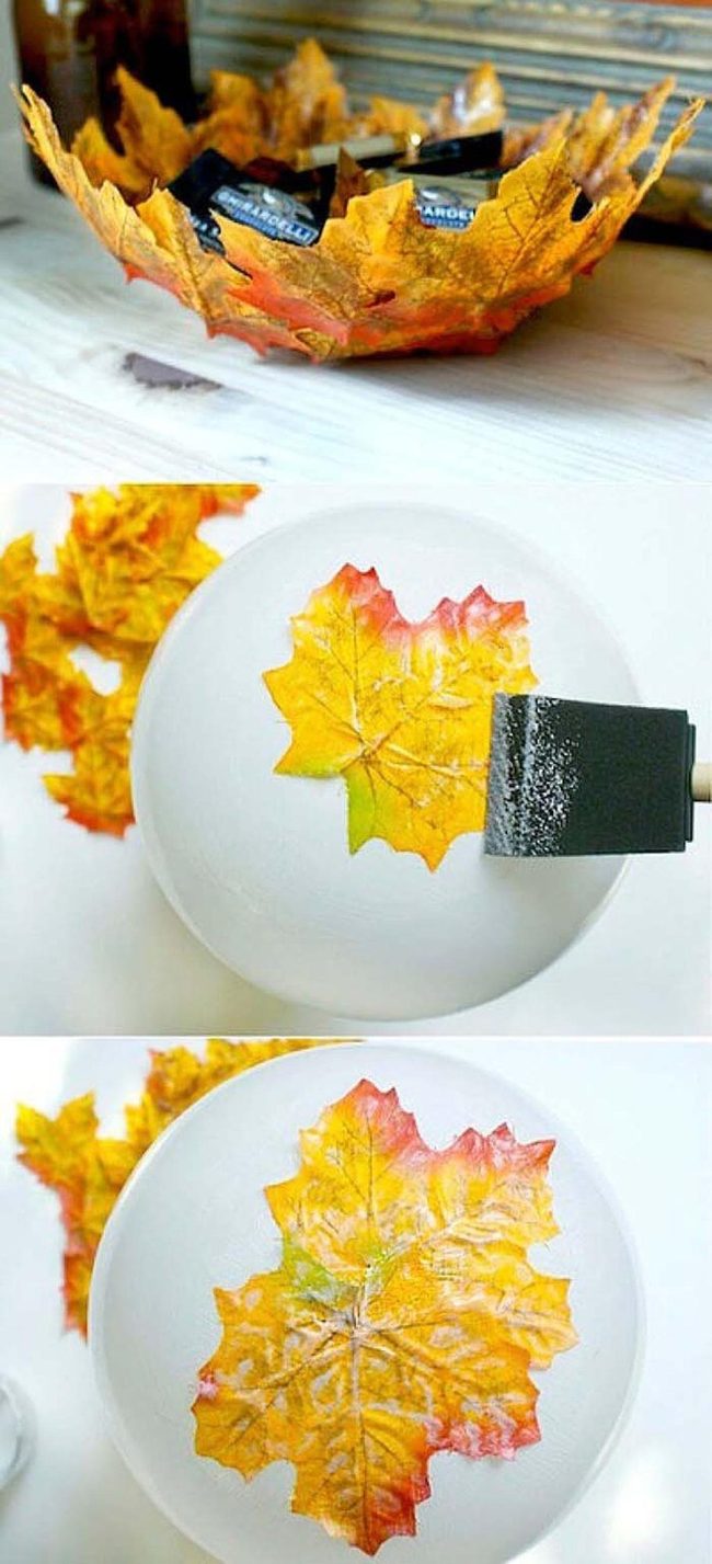 Autumn Leaves Mod Podge Bowl