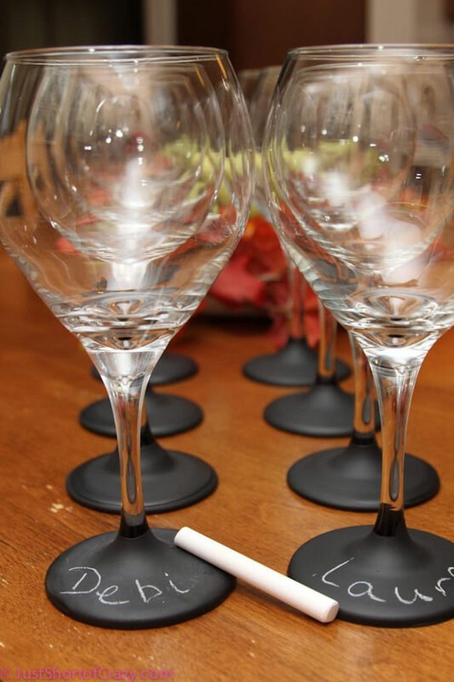 Chalkboard Base Wine Glasses