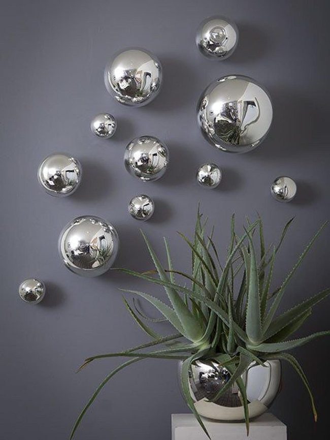 Silver Sphere Statement Wall