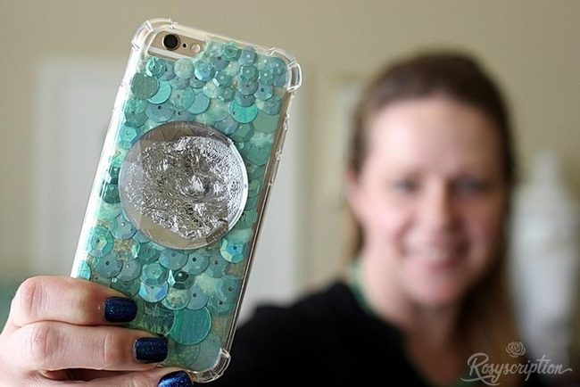 Sequined Blue Moon Phone Case