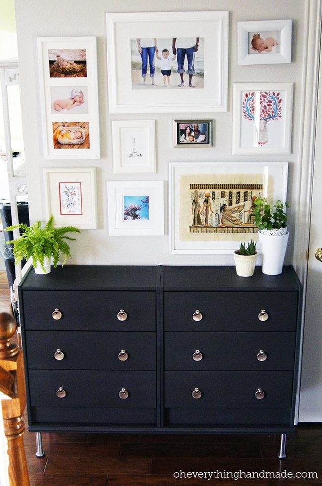Black Dresser With Silver Hardware