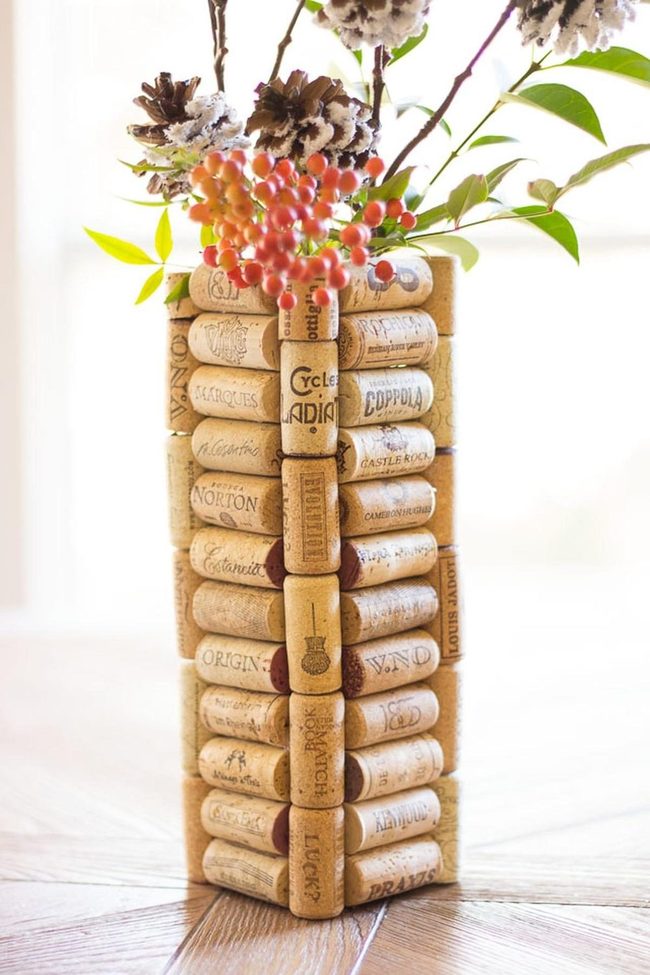 Stacked Cork Vessels With Berries