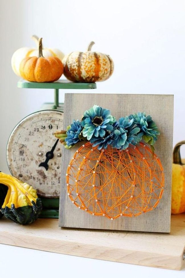 Orange String Art Pumpkins