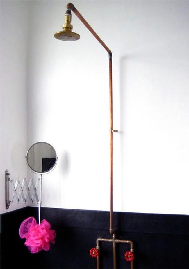 Red Valve Industrial Bathroom