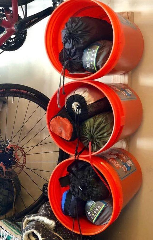 Bright Orange Storage Buckets