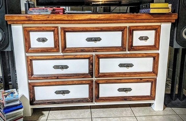 Weathered Wood Dresser Entertainment