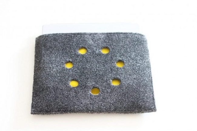Gray Felt With Yellow Circles