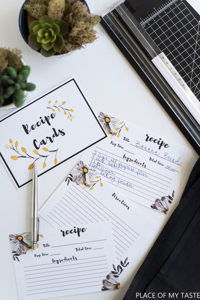 Yellow Flowers, Gray Details, Recipe Keeping