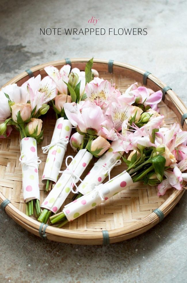 Pink Blossoms In Woven Bamboo