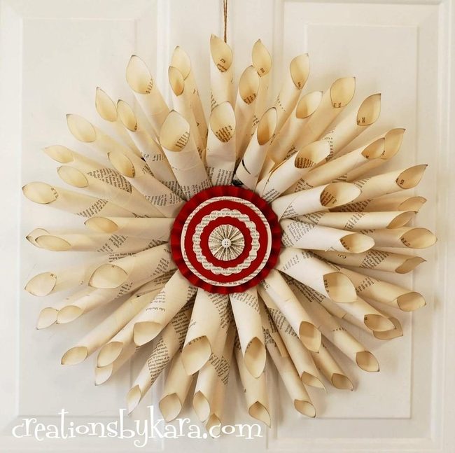 Colorful Paper Cone Wreath