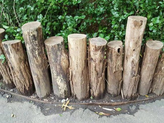 Weathered Wood Garden Edges