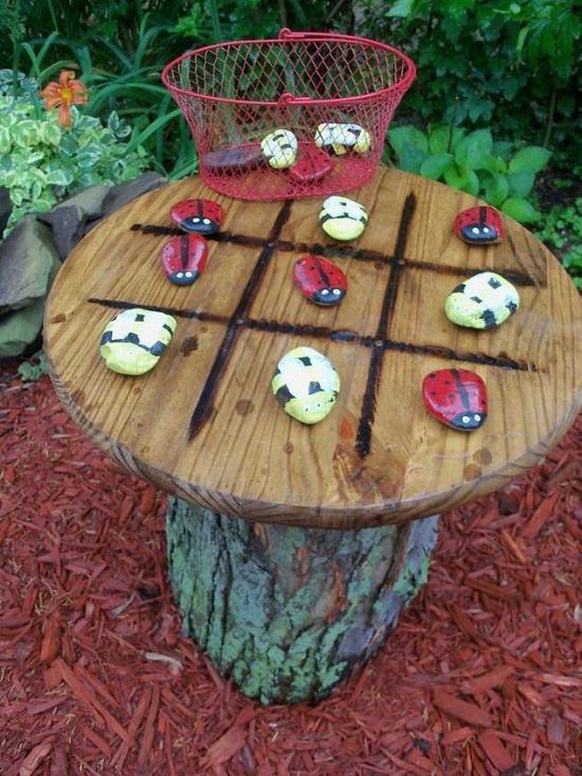 Tree Stump Ladybug Game Table