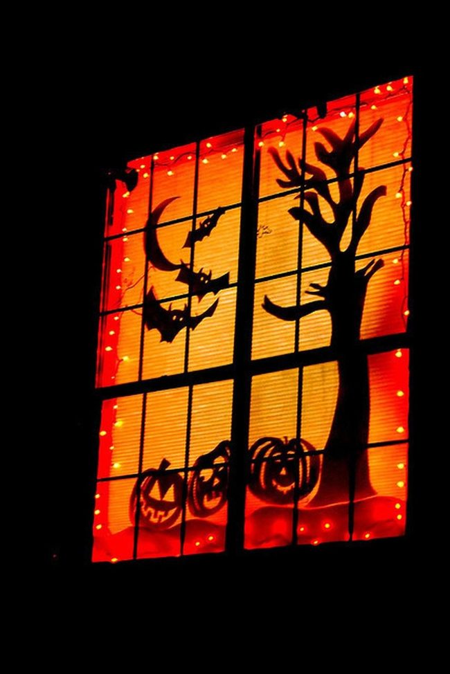 Black Cardboard Ghost Window