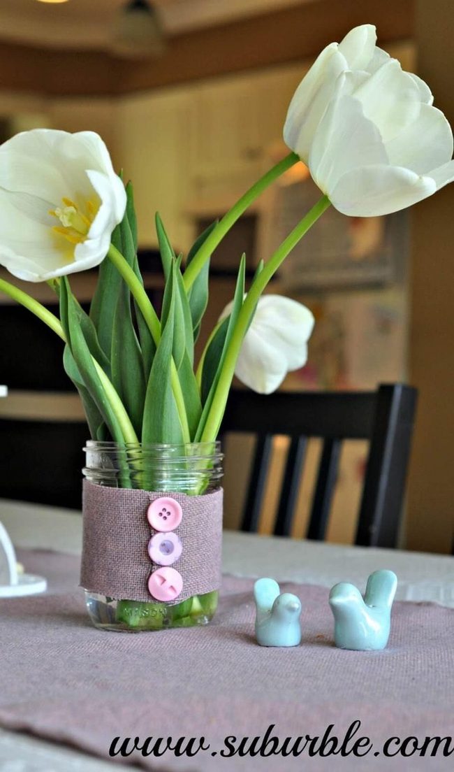 Fabric-Wrapped Mason Jar Favors