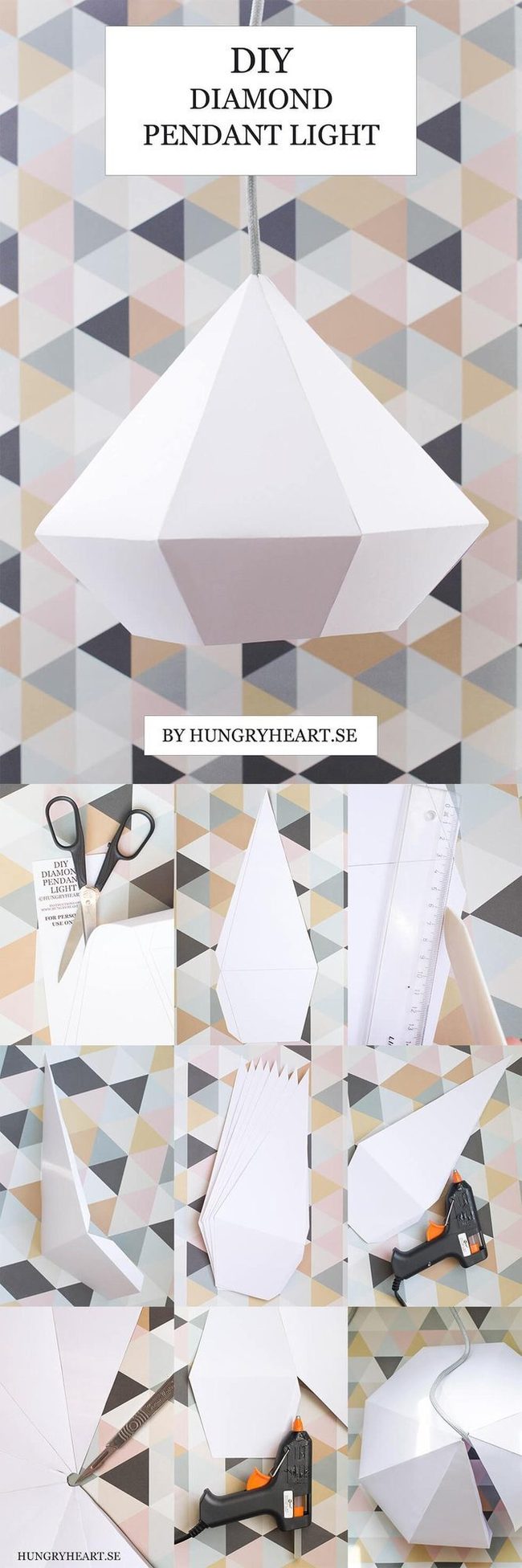 Folded Paper Shadow Pendant