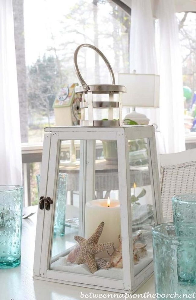Sandy Shells Candlelit Glass